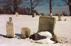 Graves of Janna Gertrude Oonk, Frederik W. Vanderschaaff and Wander Damkot, Clymer Hill Cemetery, Clymer, NY.