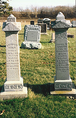Graves of Abraham Heinen and Johanna Willemina Scholten.