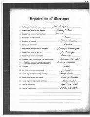 Marriage record of Jan Berend Hijink and Jannetje Neuwehuysen, Milwaukee, 19 Sep 1861.